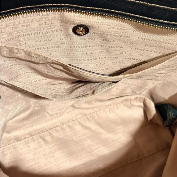 Lauren Ralph Lauren Sheldon Leather Tote Black - Picture 15 of 16